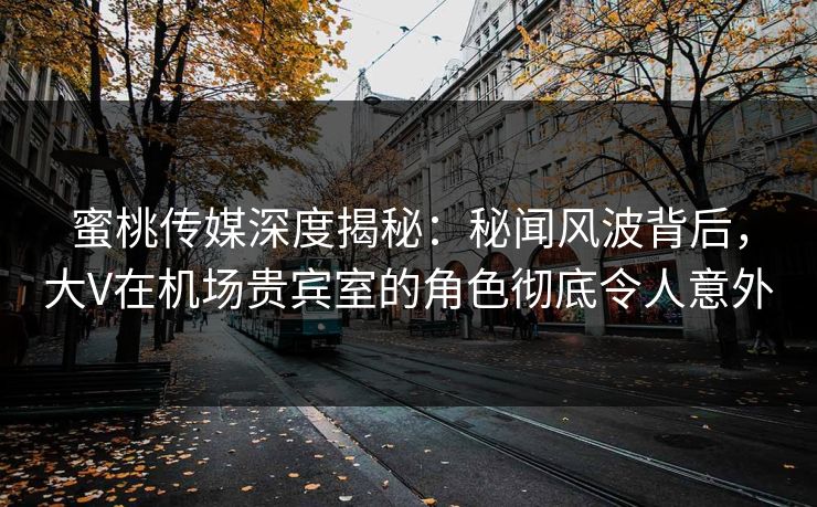 蜜桃传媒深度揭秘：秘闻风波背后，大V在机场贵宾室的角色彻底令人意外