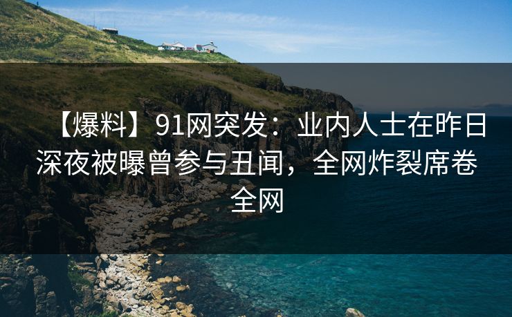 【爆料】91网突发：业内人士在昨日深夜被曝曾参与丑闻，全网炸裂席卷全网