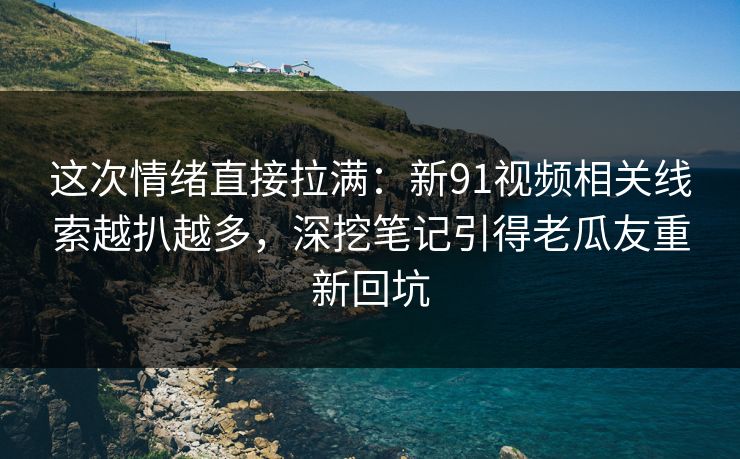 这次情绪直接拉满：新91视频相关线索越扒越多，深挖笔记引得老瓜友重新回坑